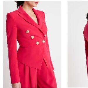 Choosy Magenta Pink Military Double Breasted Structured Blazer